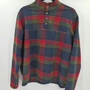 John Wayne Timeless Classic Fleece 1/4 Snap Pullover Plaid‎ Shirt Mens Size 2XL